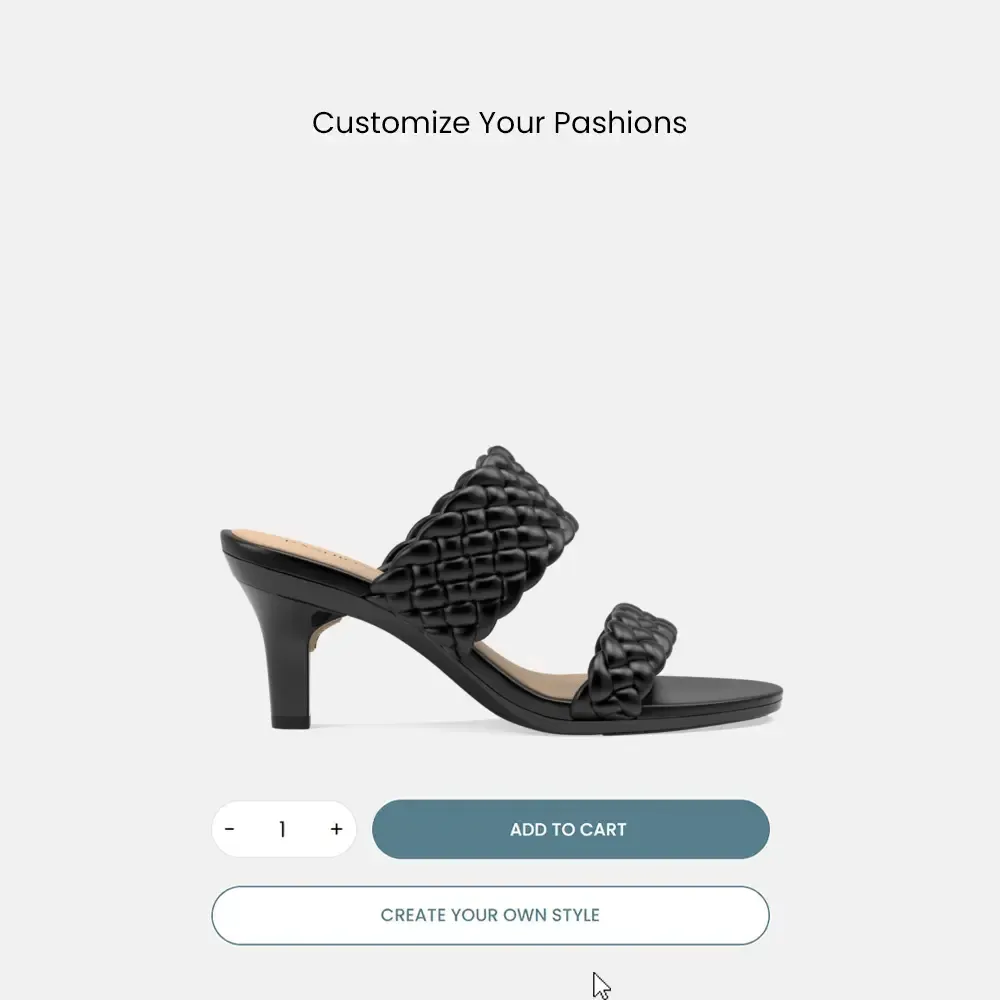 The Slide - Coal Braid   Stiletto Heel Kit 3 Coal - FINAL SALE