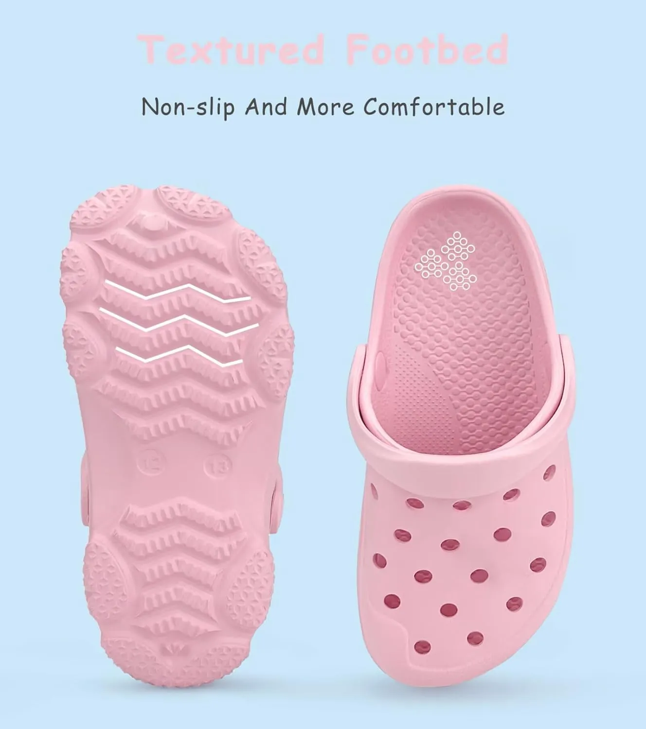 Toddler Kids Classic Clogs Boys Girls Slip on Sandals Water Shoes Light and Durable