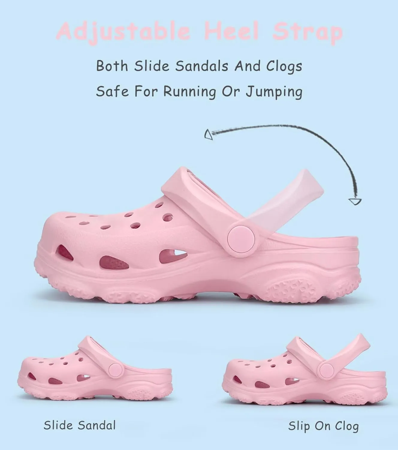 Toddler Kids Classic Clogs Boys Girls Slip on Sandals Water Shoes Light and Durable