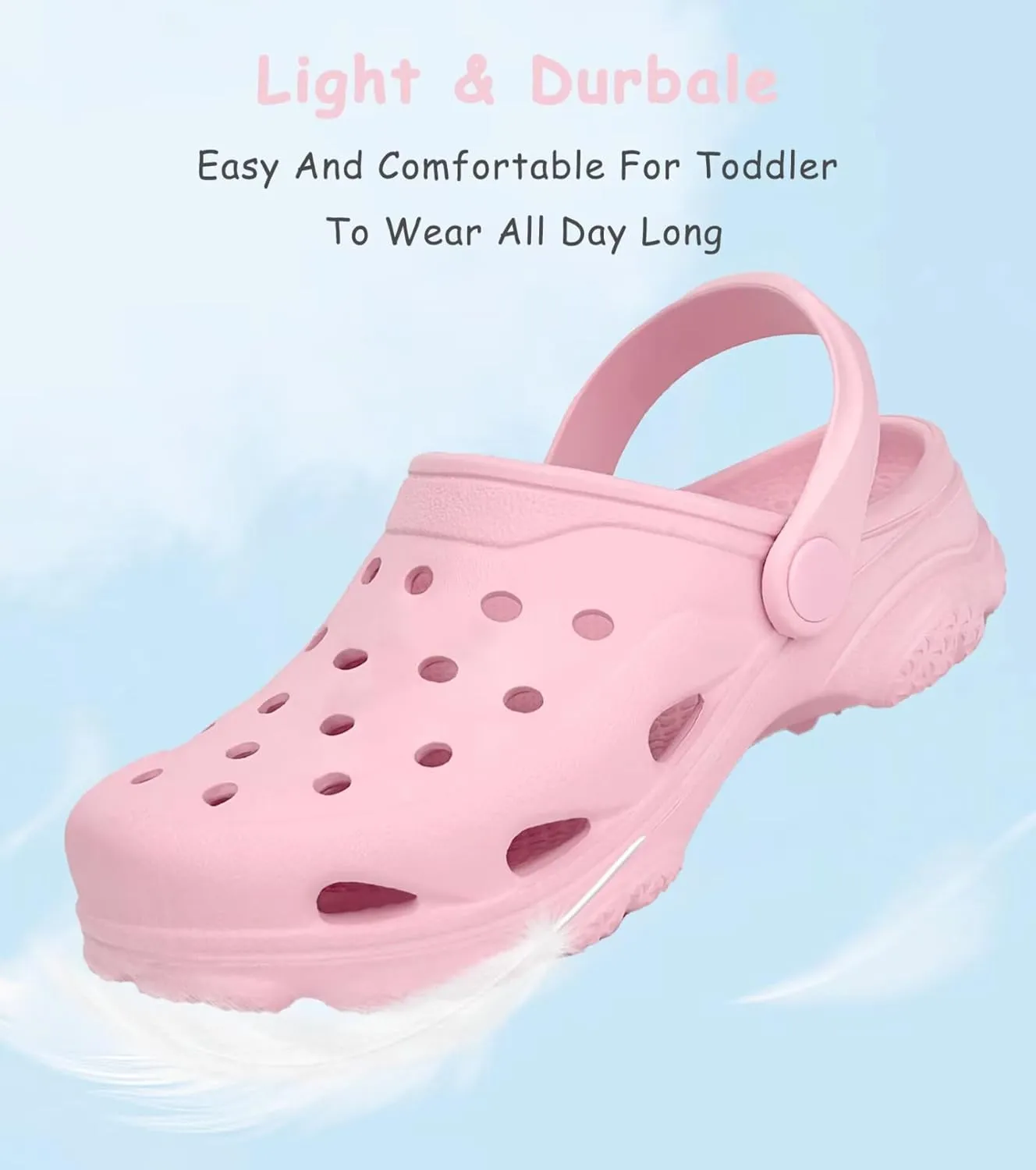 Toddler Kids Classic Clogs Boys Girls Slip on Sandals Water Shoes Light and Durable