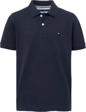 Tommy Hilfiger Boys' Short Sleeve Premium Pique Polo Shirt, Button Closure, Soft & Comfortable