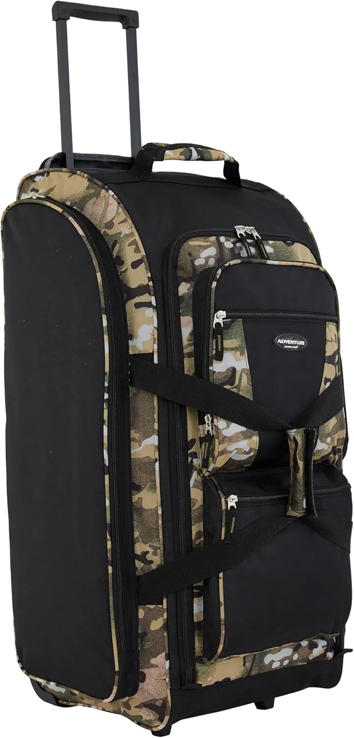 Travelers Club Xpedition 30 Inch Multi-Pocket Upright Rolling Duffel Bag