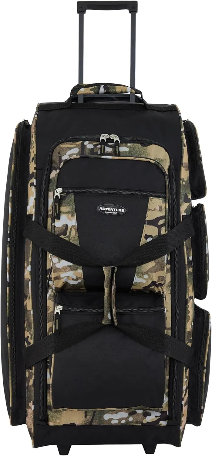 Travelers Club Xpedition 30 Inch Multi-Pocket Upright Rolling Duffel Bag