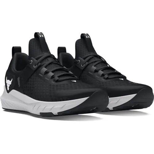 Under Armour Men's Project Rock Blood Sweat Respect 4, (001) Black/Castlerock/White, 9.5, US