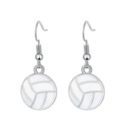 White Volleyball Earrings