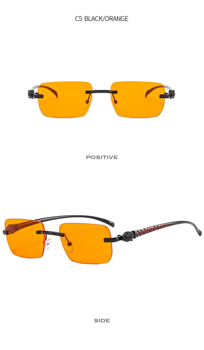 Women's Vintage Fashion Designer Rimless Small Square Sunglasses