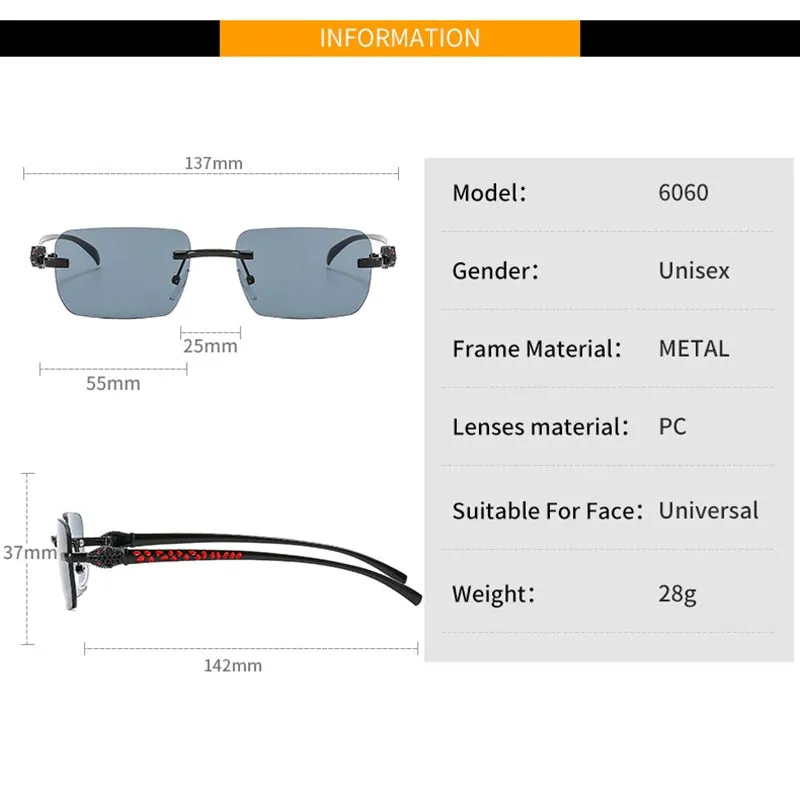 Women's Vintage Fashion Designer Rimless Small Square Sunglasses
