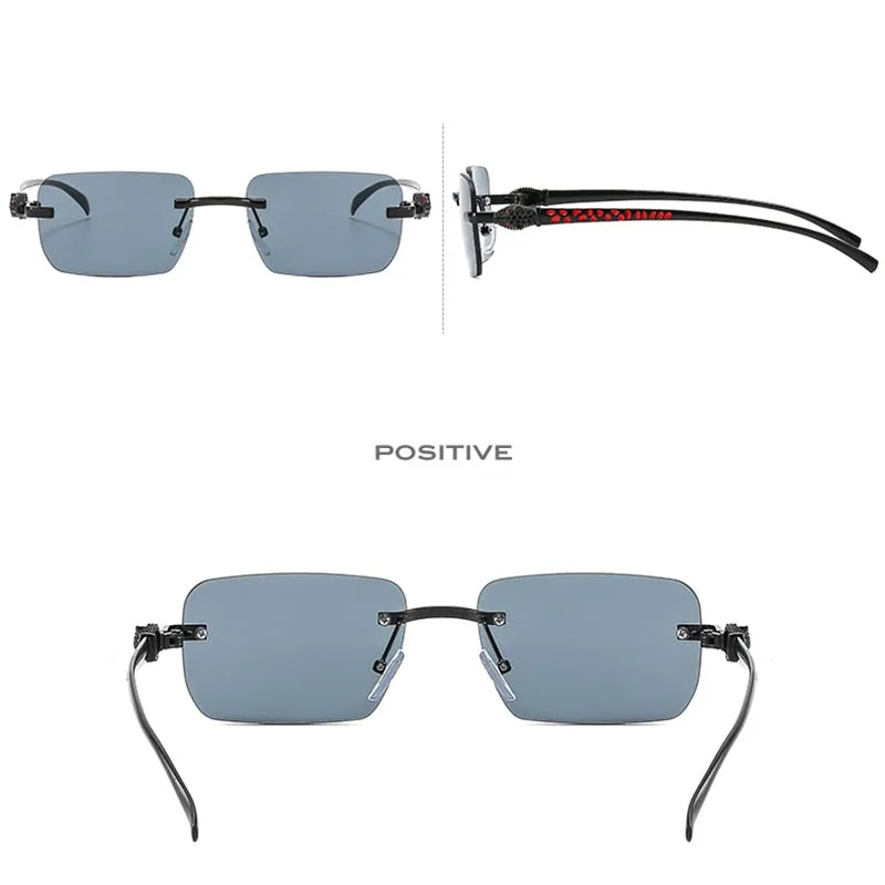 Women's Vintage Fashion Designer Rimless Small Square Sunglasses