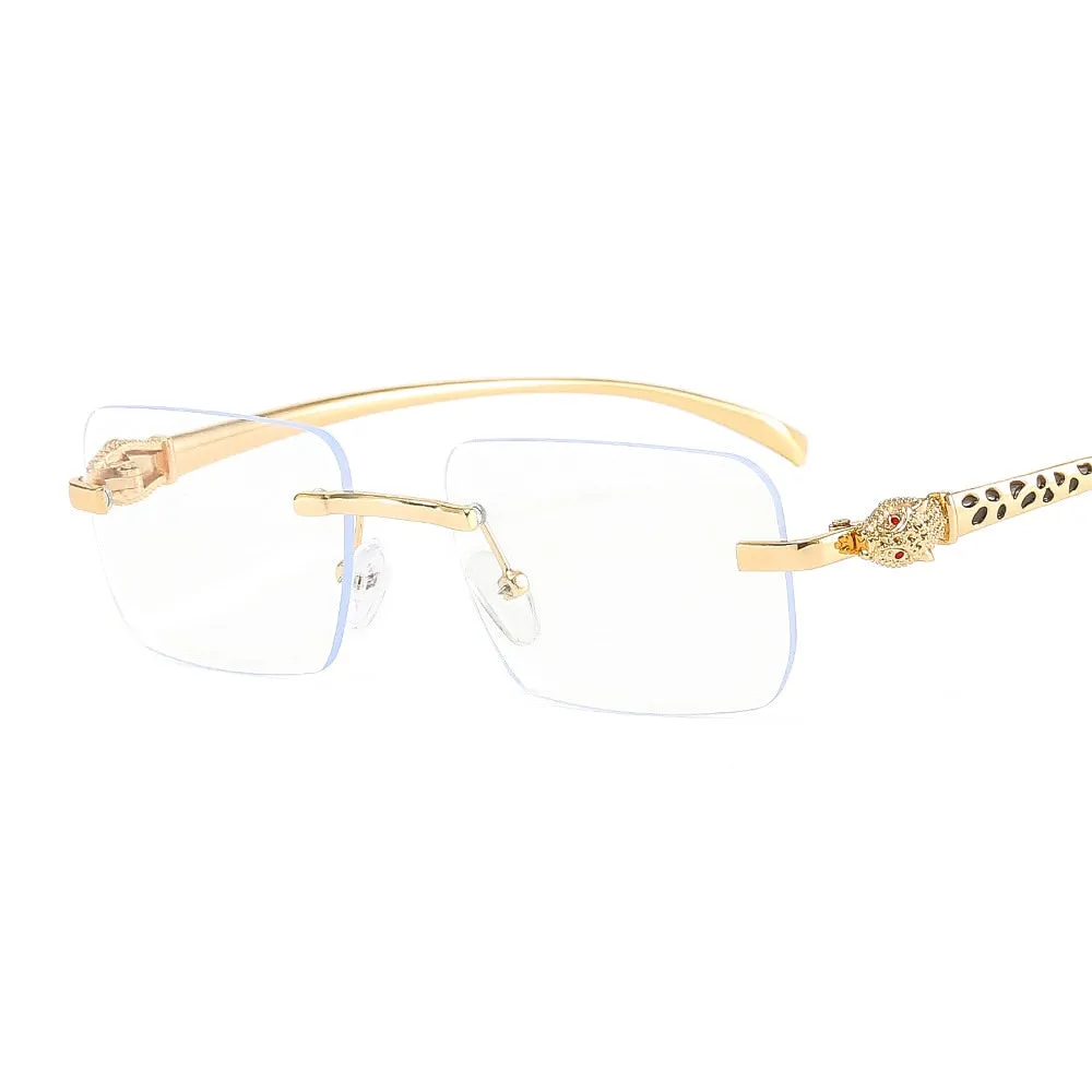 Women's Vintage Fashion Designer Rimless Small Square Sunglasses