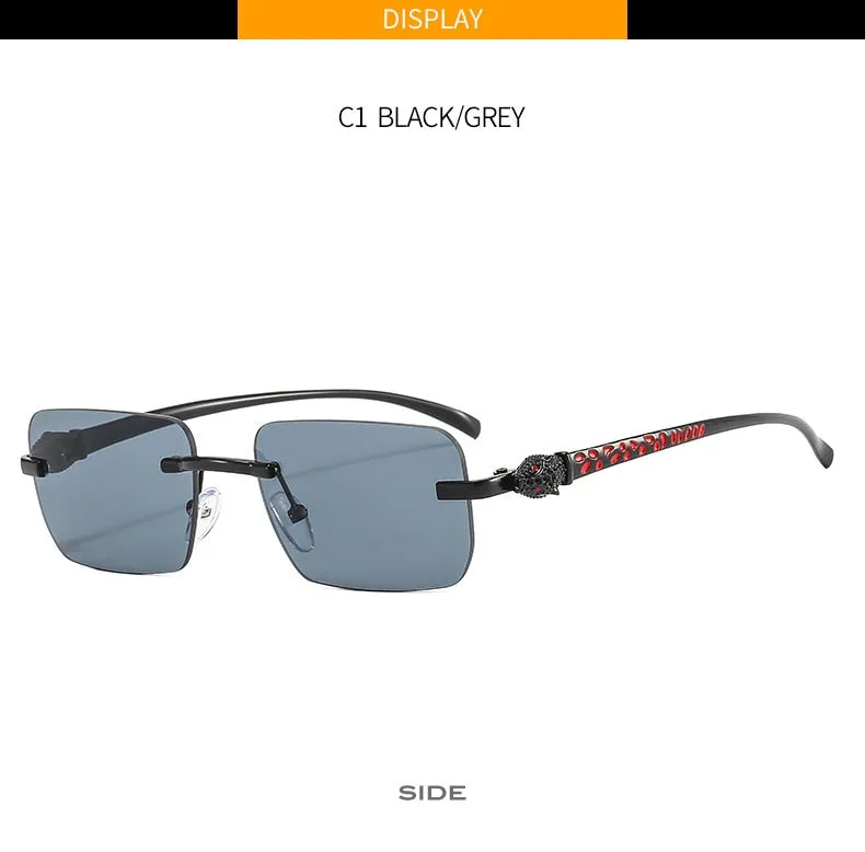 Women's Vintage Fashion Designer Rimless Small Square Sunglasses