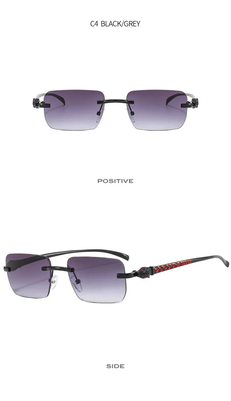 Women's Vintage Fashion Designer Rimless Small Square Sunglasses