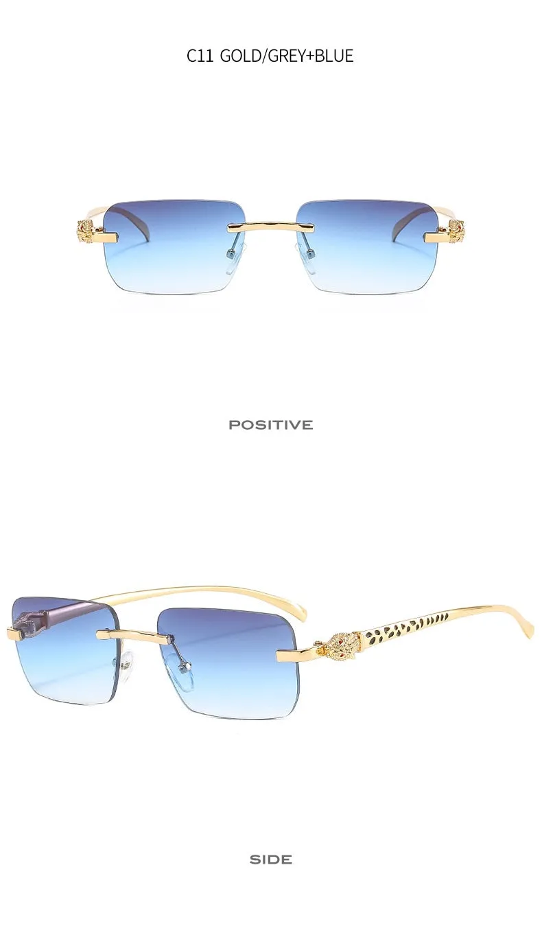 Women's Vintage Fashion Designer Rimless Small Square Sunglasses