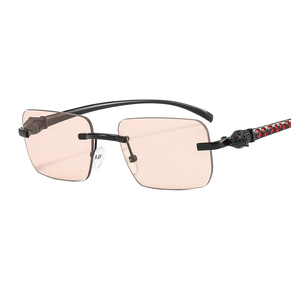 Women's Vintage Fashion Designer Rimless Small Square Sunglasses