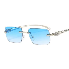 Women's Vintage Fashion Designer Rimless Small Square Sunglasses