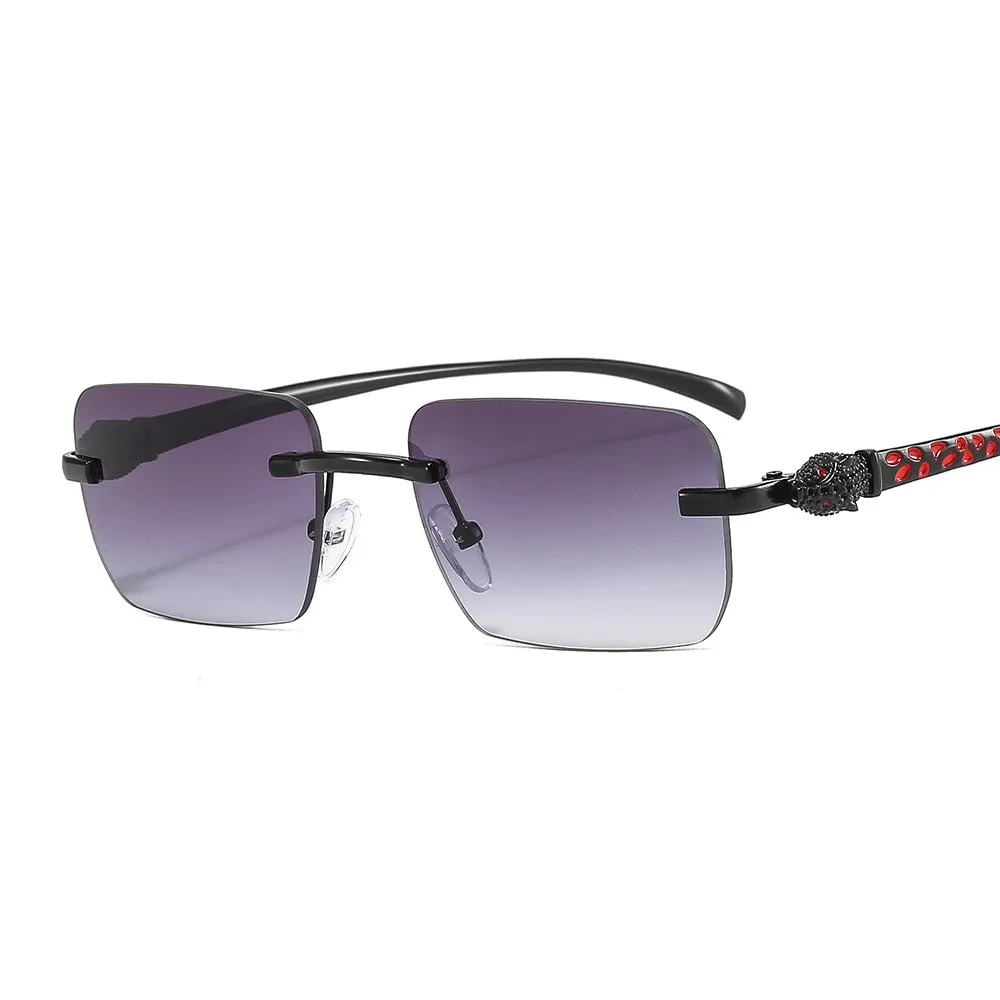 Women's Vintage Fashion Designer Rimless Small Square Sunglasses