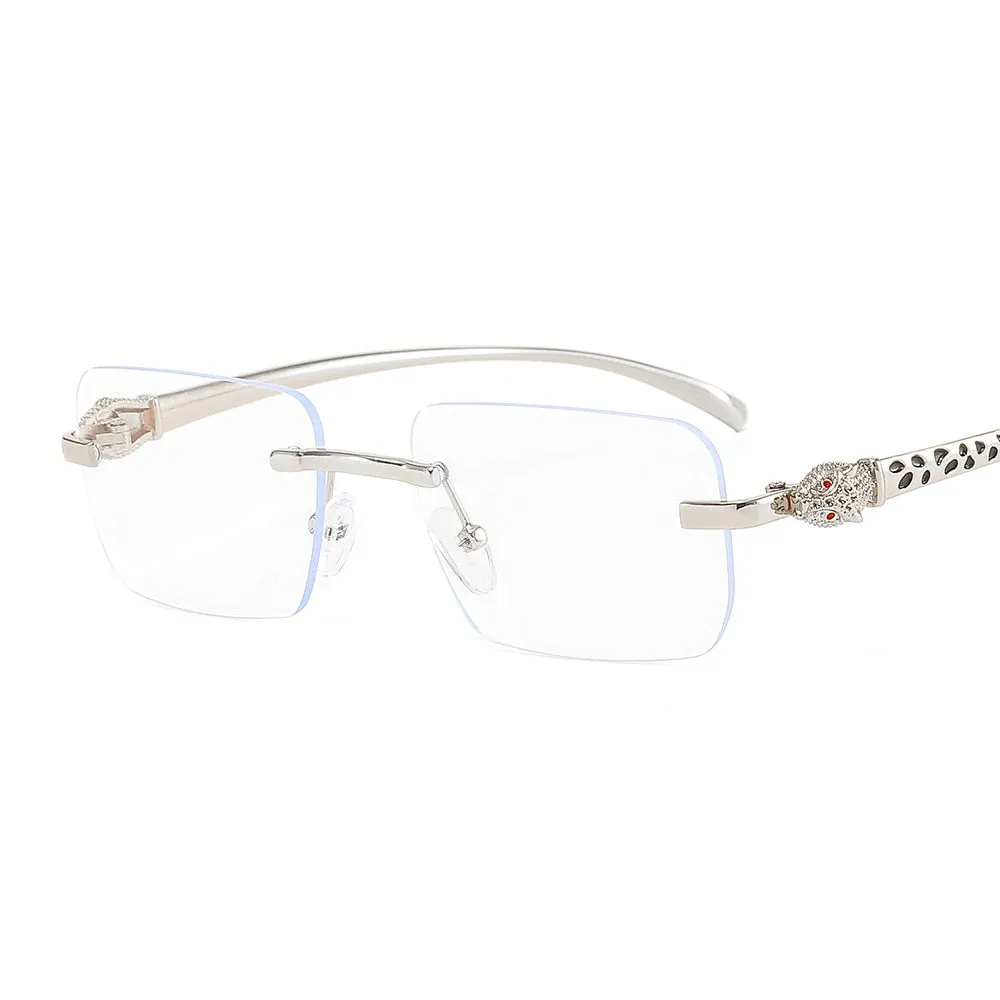 Women's Vintage Fashion Designer Rimless Small Square Sunglasses