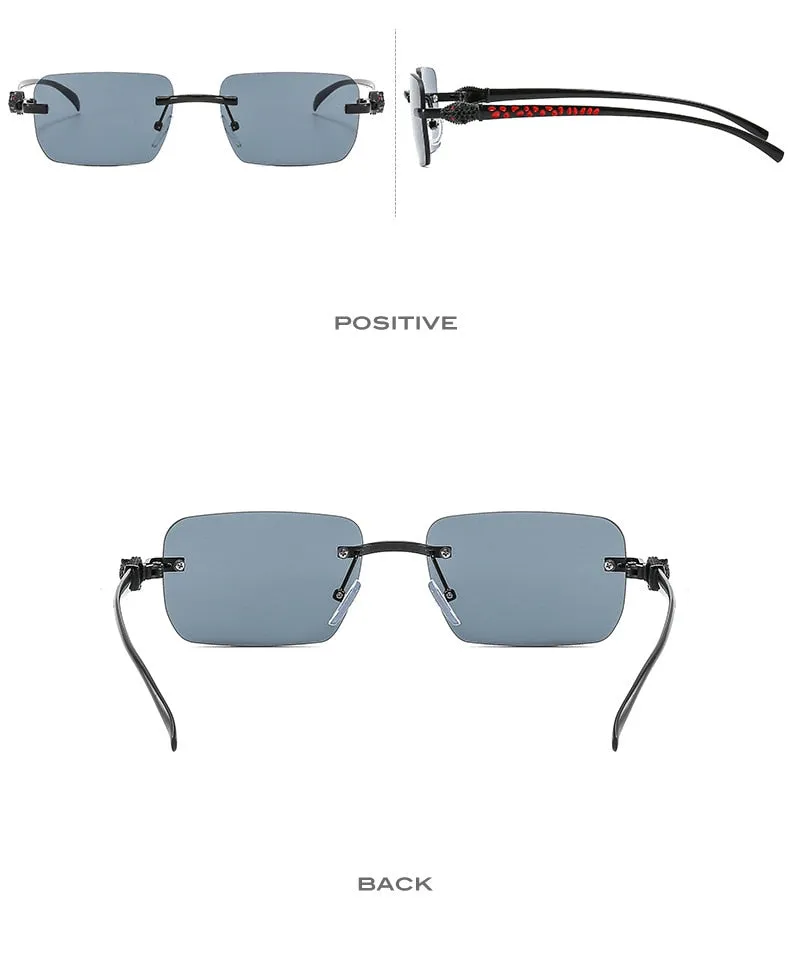 Women's Vintage Fashion Designer Rimless Small Square Sunglasses