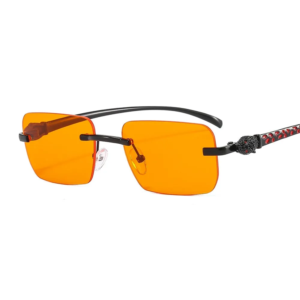 Women's Vintage Fashion Designer Rimless Small Square Sunglasses