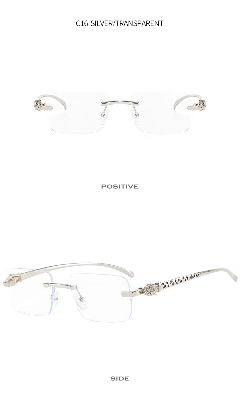 Women's Vintage Fashion Designer Rimless Small Square Sunglasses